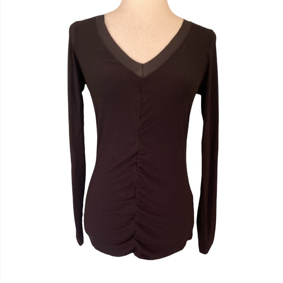 IRIS Setlawke Black Ruched Mesh Back Long Sleeve Top - M - Picture 13 of 13